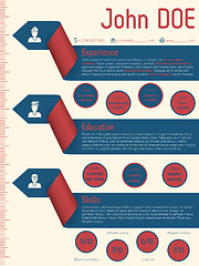 Image showing Modern resume cv template design with arrow ribbons