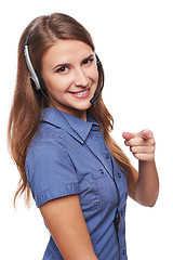 Image showing Support phone operator in headset