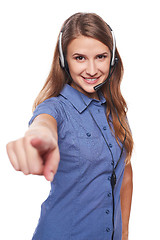 Image showing Support phone operator in headset