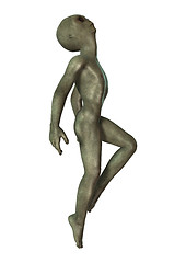 Image showing Green Alien on White