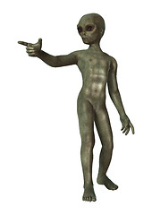 Image showing Green Alien on White