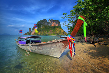 Image showing Long-tailed boat in Thailand