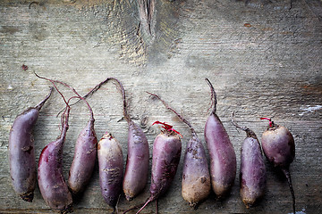 Image showing Beet roots on wooden table