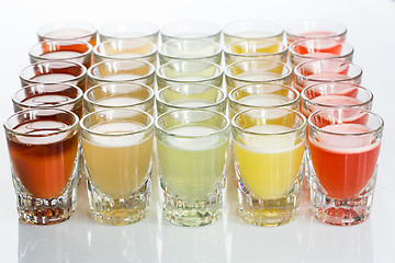 Image showing Beautiful shot glasses back lit