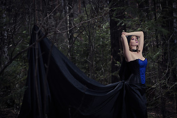 Image showing witch girl in forest