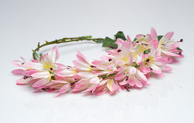 Image showing tiara of artificial  roses on a light background