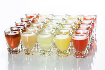 Image showing Beautiful shot glasses back lit