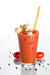 Image showing bloody mary cocktail on a white background