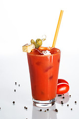 Image showing bloody mary cocktail on a white background