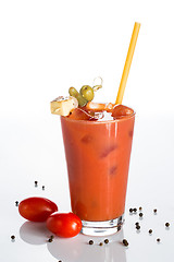 Image showing bloody mary cocktail on a white background