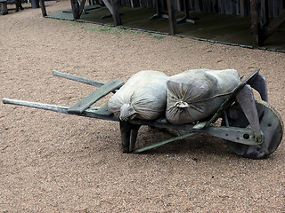 Image showing Ancient Wheelbarrow