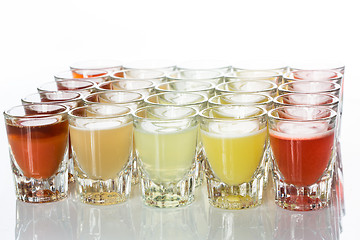 Image showing Beautiful shot glasses back lit