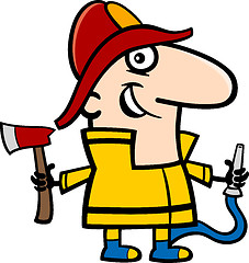 Image showing fireman cartoon illustration