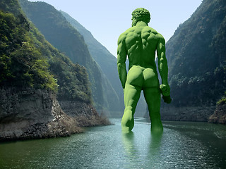 Image showing river with green giant