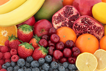 Image showing Fresh Mixed Fruit Background
