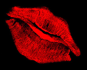 Image showing red kissing lips