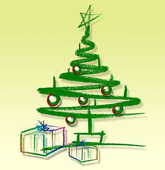 Image showing sketched christmas tree
