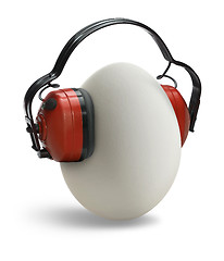 Image showing egg with ear protection