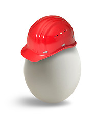 Image showing egg with hardhat