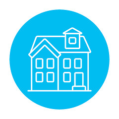 Image showing Two storey detached house line icon.