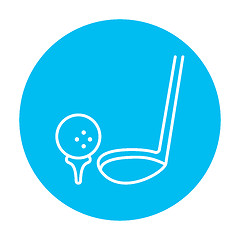 Image showing Golf ball and putter line icon.