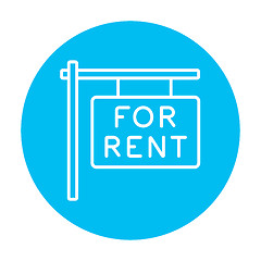 Image showing For rent placard line icon.