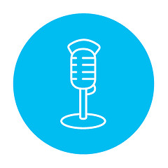 Image showing Retro microphone line icon.