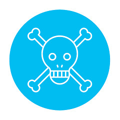 Image showing Skull and cross bones line icon.