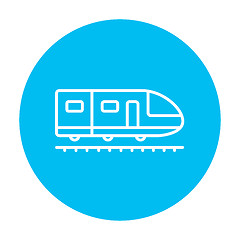 Image showing Modern high speed train line icon.