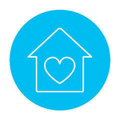 Image showing House with heart symbol line icon.