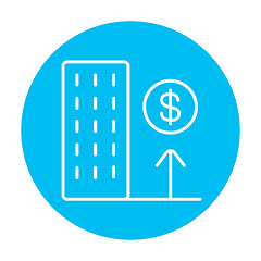 Image showing Growth of real estate market line icon.