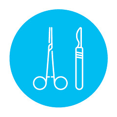 Image showing Surgical instruments line icon.