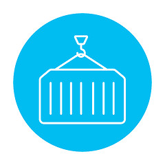 Image showing Cargo container line icon.