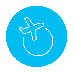 Image showing Travel by plane line icon.