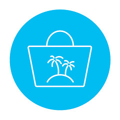 Image showing Beach bag line icon.