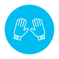 Image showing Motorcycle gloves line icon.