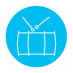 Image showing Drum with sticks line icon.