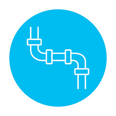 Image showing Water pipeline line icon.