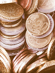 Image showing  Euro coins vintage