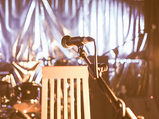 Image showing  Mic on stage vintage