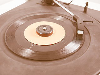 Image showing  Vinyl record on turntable vintage