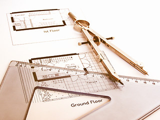 Image showing  Technical drawing vintage