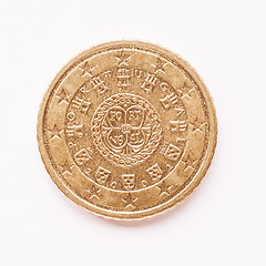 Image showing  Portuguese 50 cent coin vintage