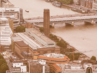 Image showing Retro looking Aerial view of London