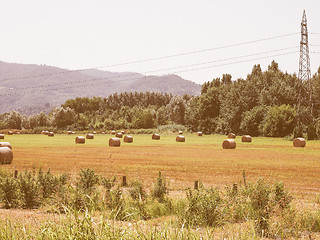 Image showing Retro looking Hay bale