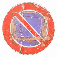 Image showing  No parking sign isolated vintage