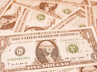 Image showing  Dollar notes 1 Dollar vintage