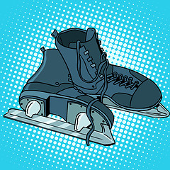 Image showing Men skates winter sports