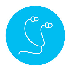 Image showing Earphone line icon.