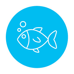 Image showing Little fish under water line icon.